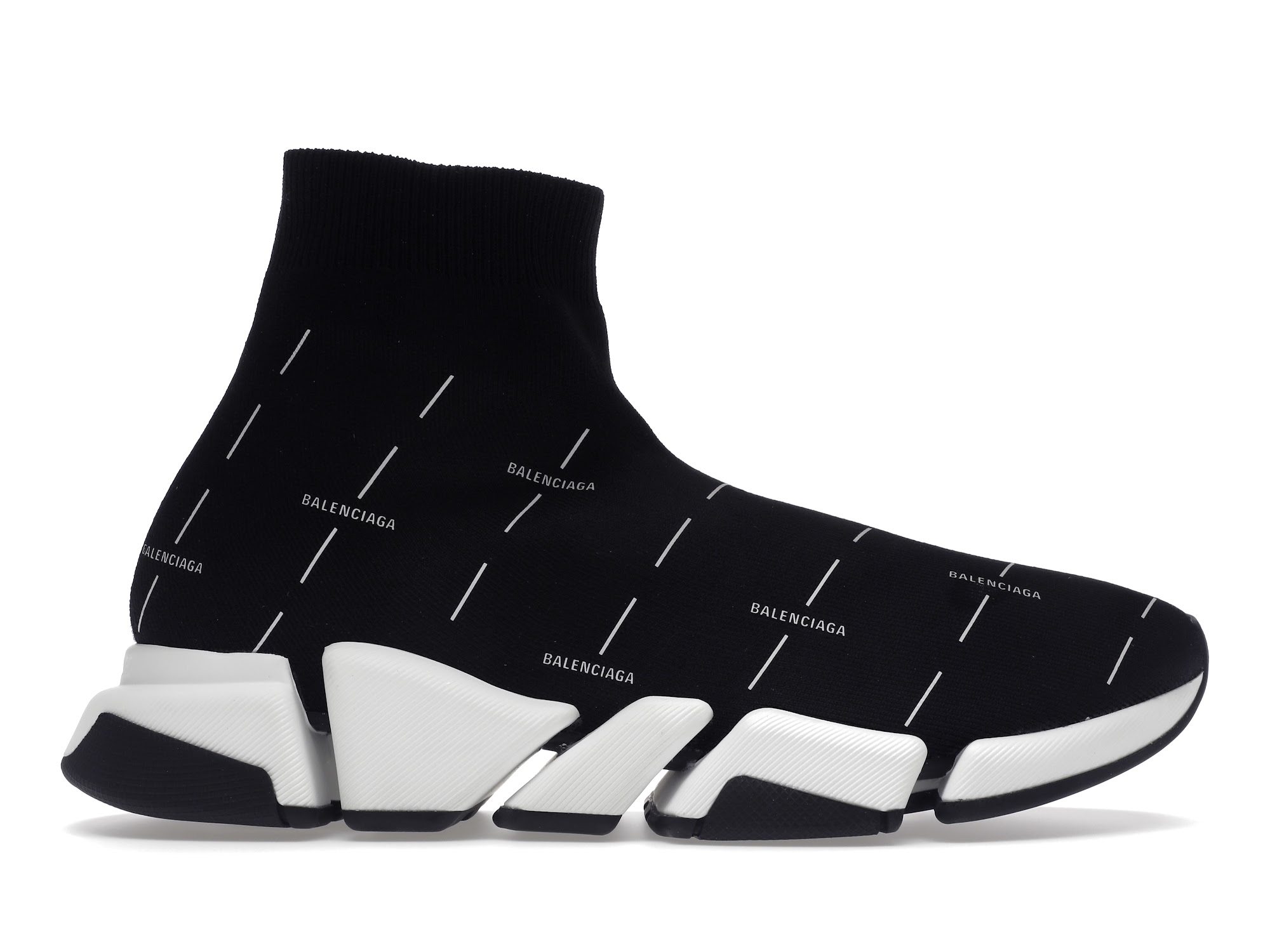 Balenciaga Speed 2.0 Black White Logo - vstockx