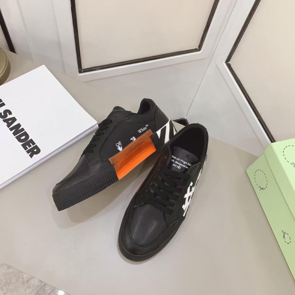 OFF-WHITE Vulc Low Leather Black White FW21 - vstockx