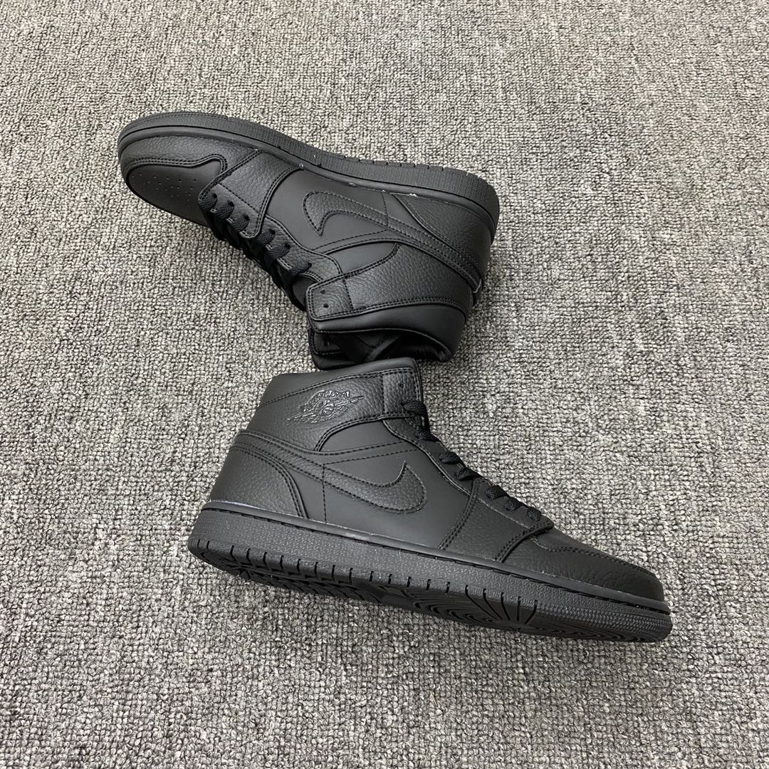 Jordan 1 Mid Triple Black - vstockx