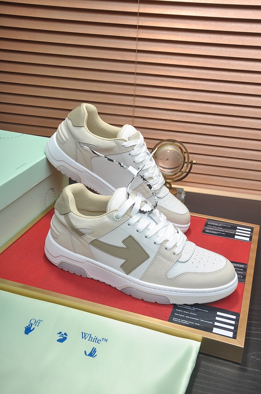 OFF-WHITE Out Of Office OOO Low Tops Grey White - vstockx