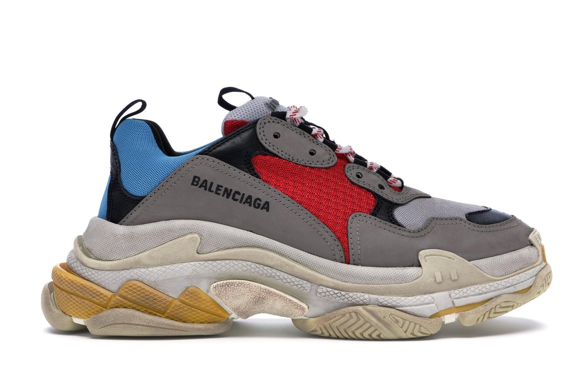 Balenciaga Triple S Grey Red Blue (2018 Reissue) - vstockx