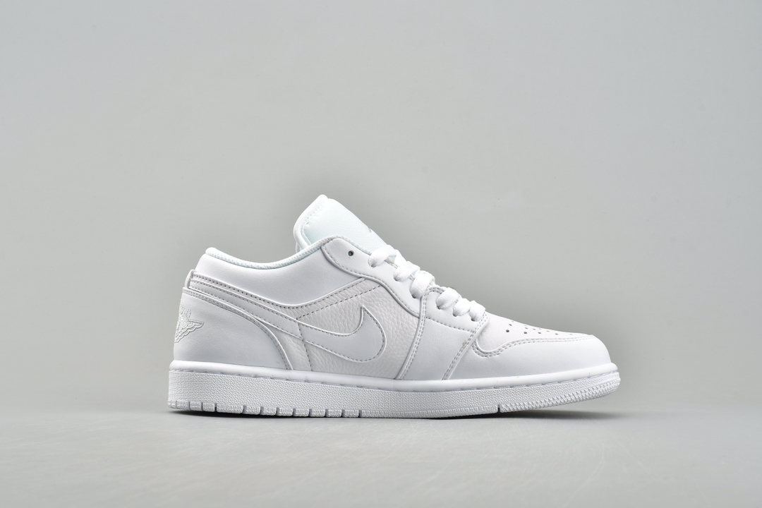 Jordan 1 Low Triple White Tumbled Leather - vstockx