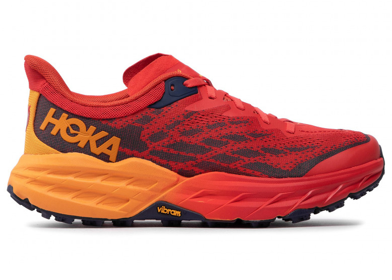 Hoka One One Speedgoat 5 Fiesta Red Radiant Yellow - vstockx