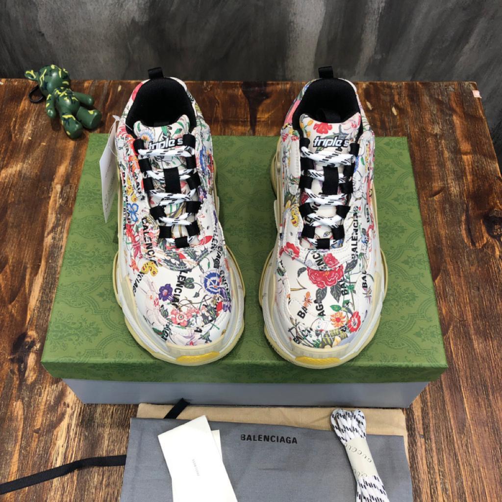Gucci x Balenciaga The Hacker Project Triple S Flora Print - vstockx