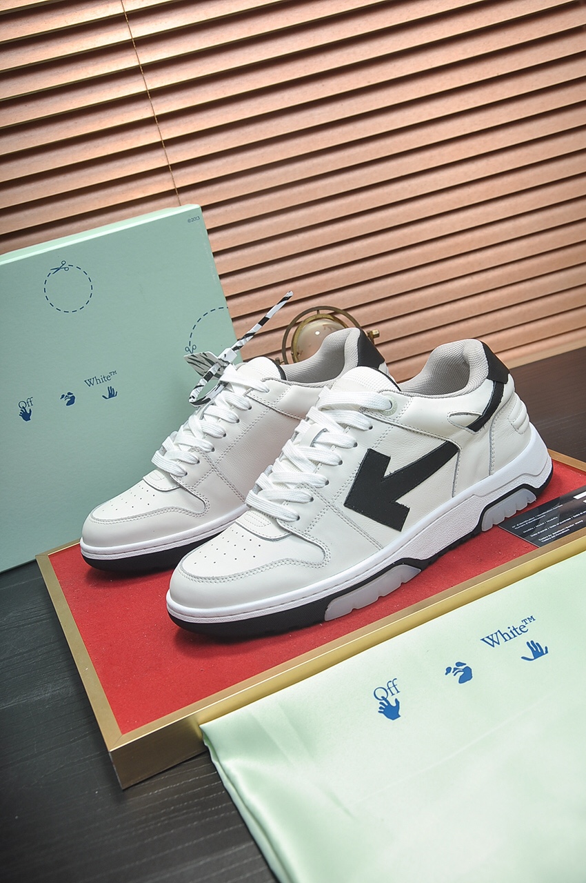 OFF-WHITE Out Of Office OOO 30 MM Low Tops Black White Blue - vstockx
