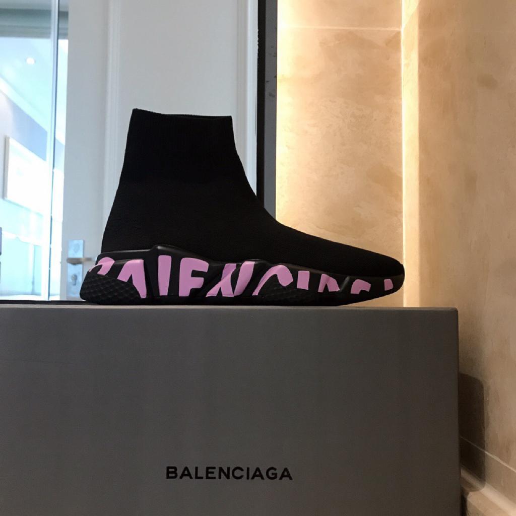 Balenciaga Graffiti Speed Black Pink (Women's) - vstockx