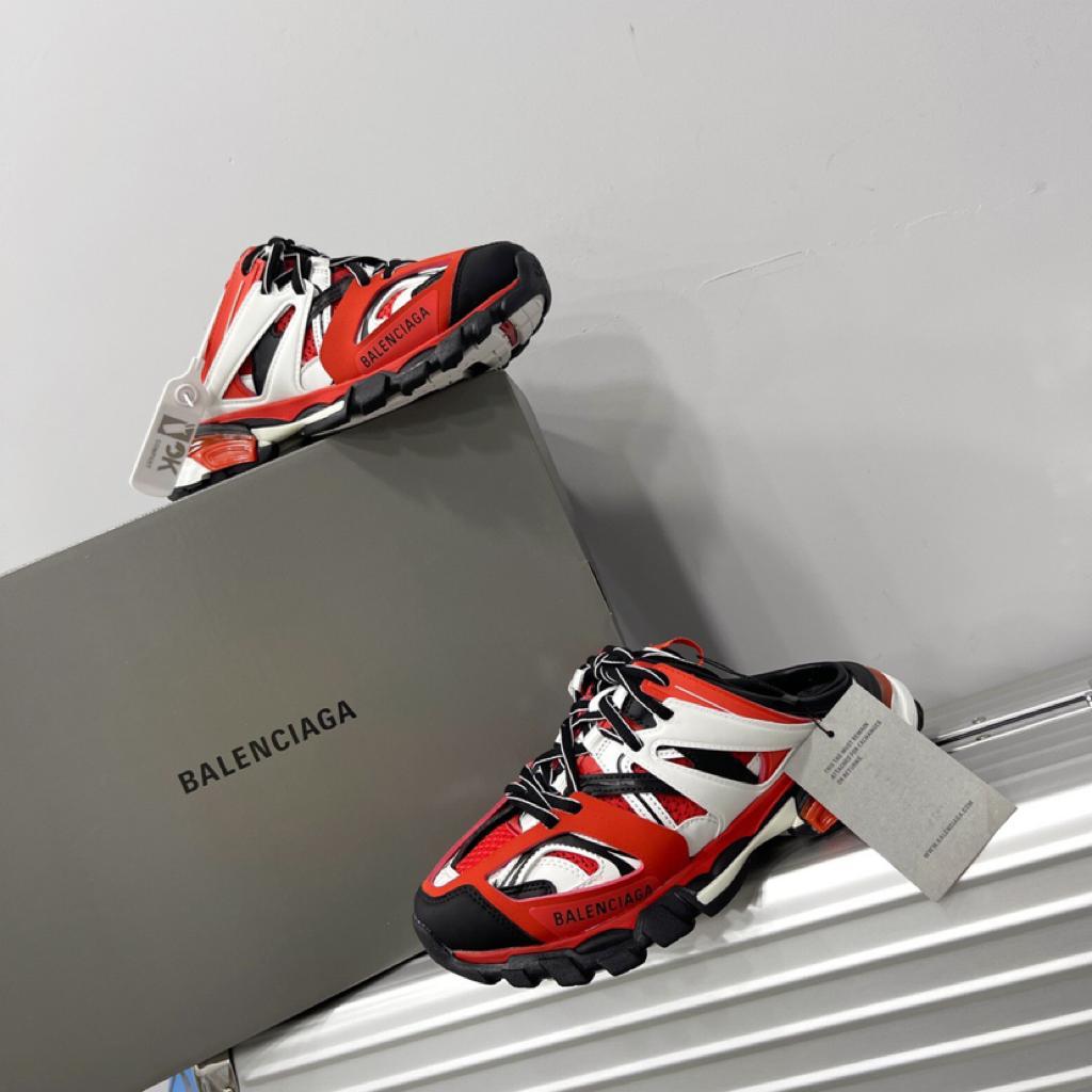 Balenciaga Track Mule Red White - vstockx