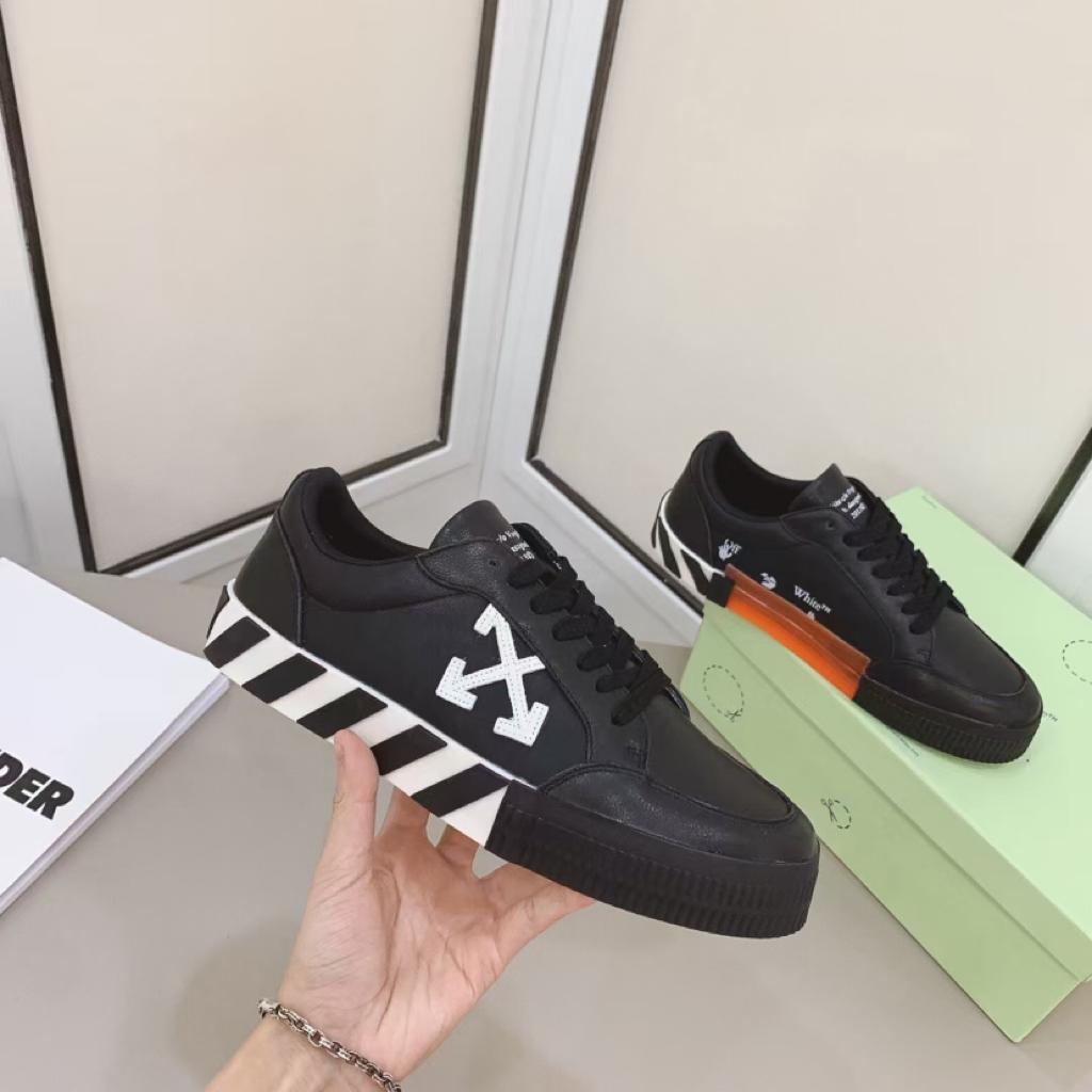 OFF-WHITE Vulc Low Leather Black White FW21 - vstockx