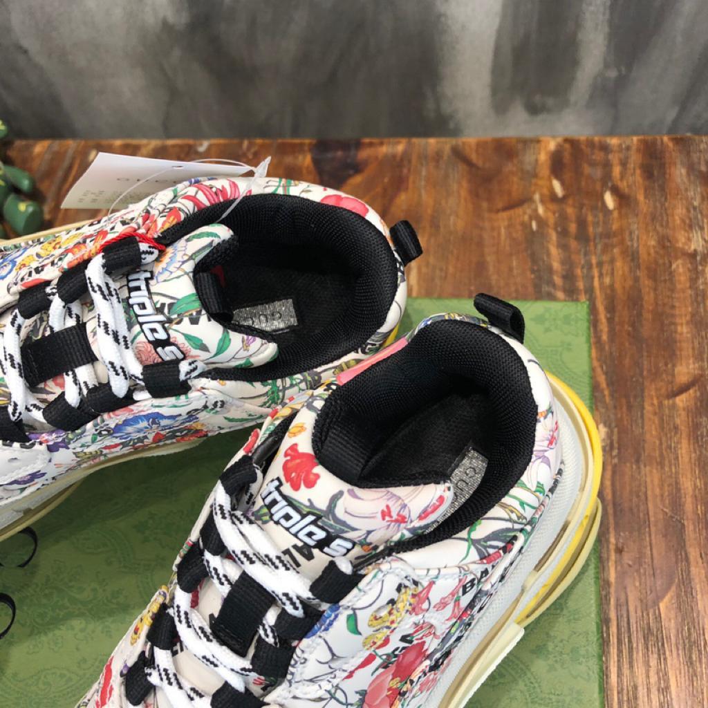 Gucci x Balenciaga The Hacker Project Triple S Flora Print - vstockx