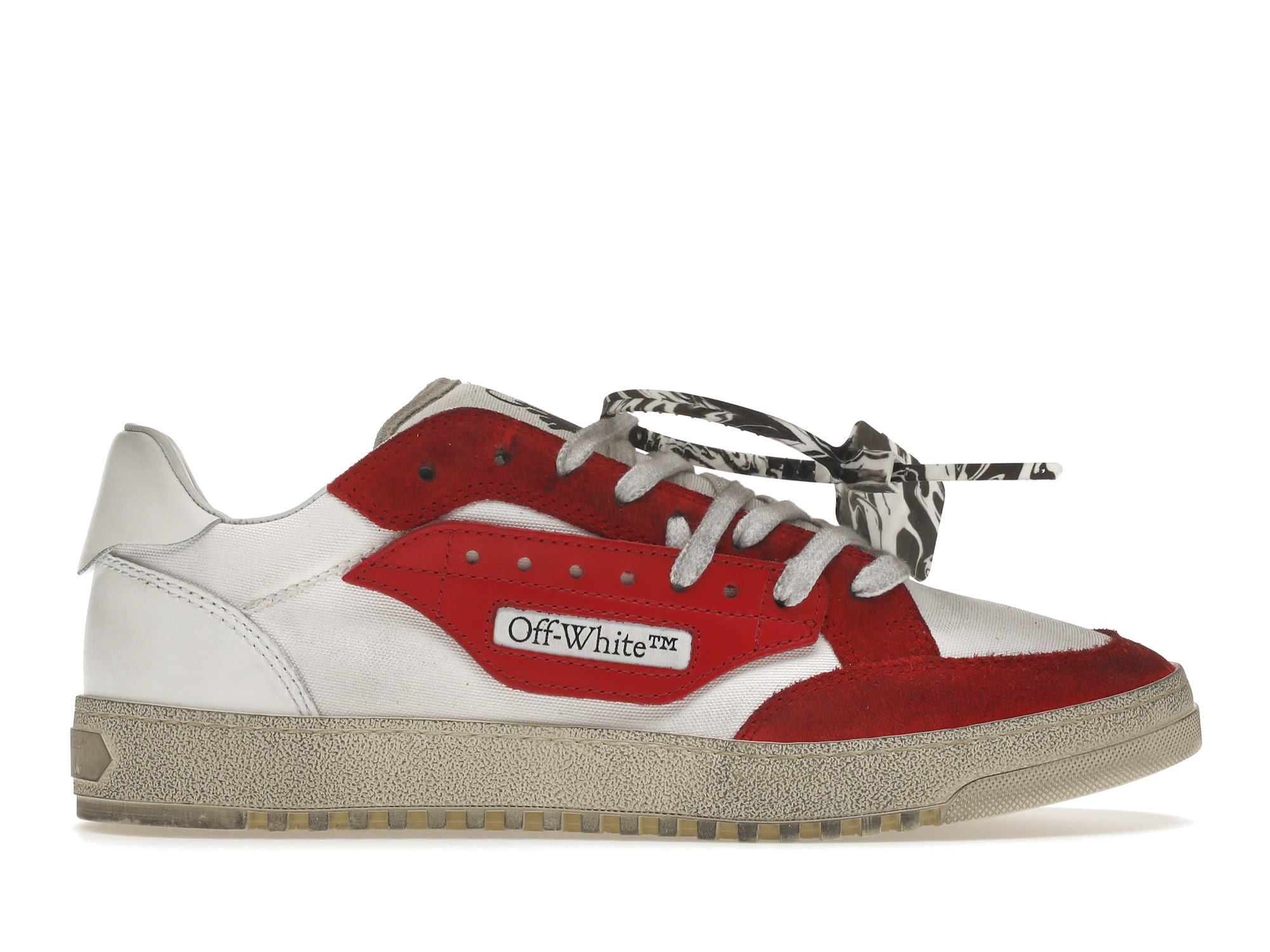 OFF-WHITE Vulcanized 5.0 Low Top White Red - vstockx