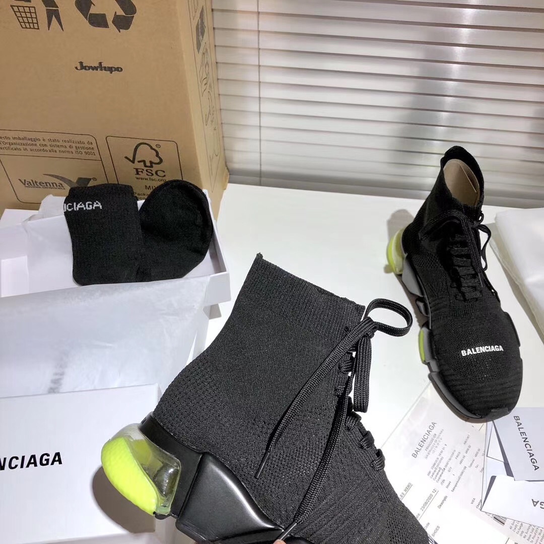 Balenciaga Speed Lace Up Clear Sole Yellow Fluo - vstockx