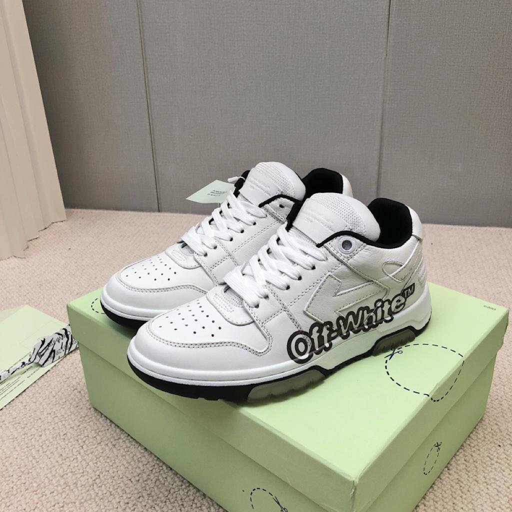 OFF-WHITE Out Of Office OOO Low Tops Off-White White Black - vstockx