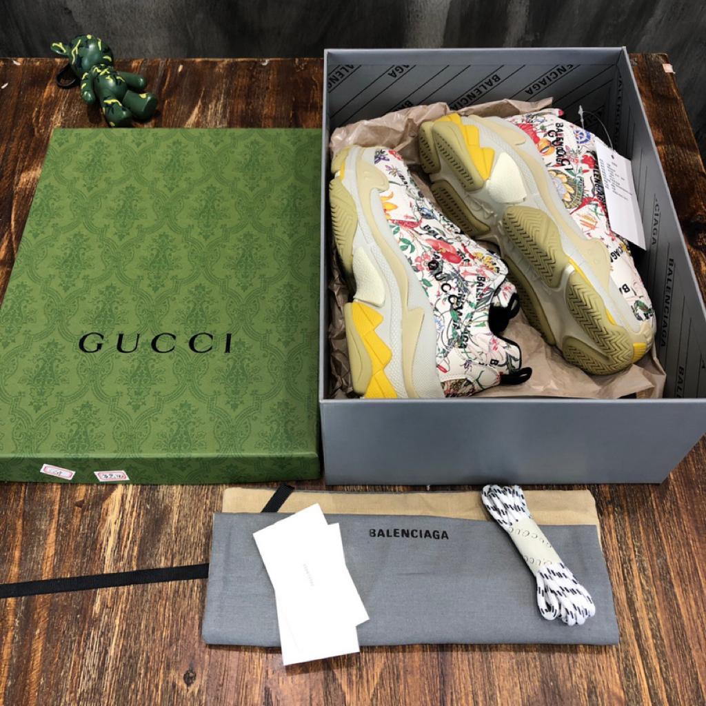 Gucci x Balenciaga The Hacker Project Triple S Flora Print - vstockx