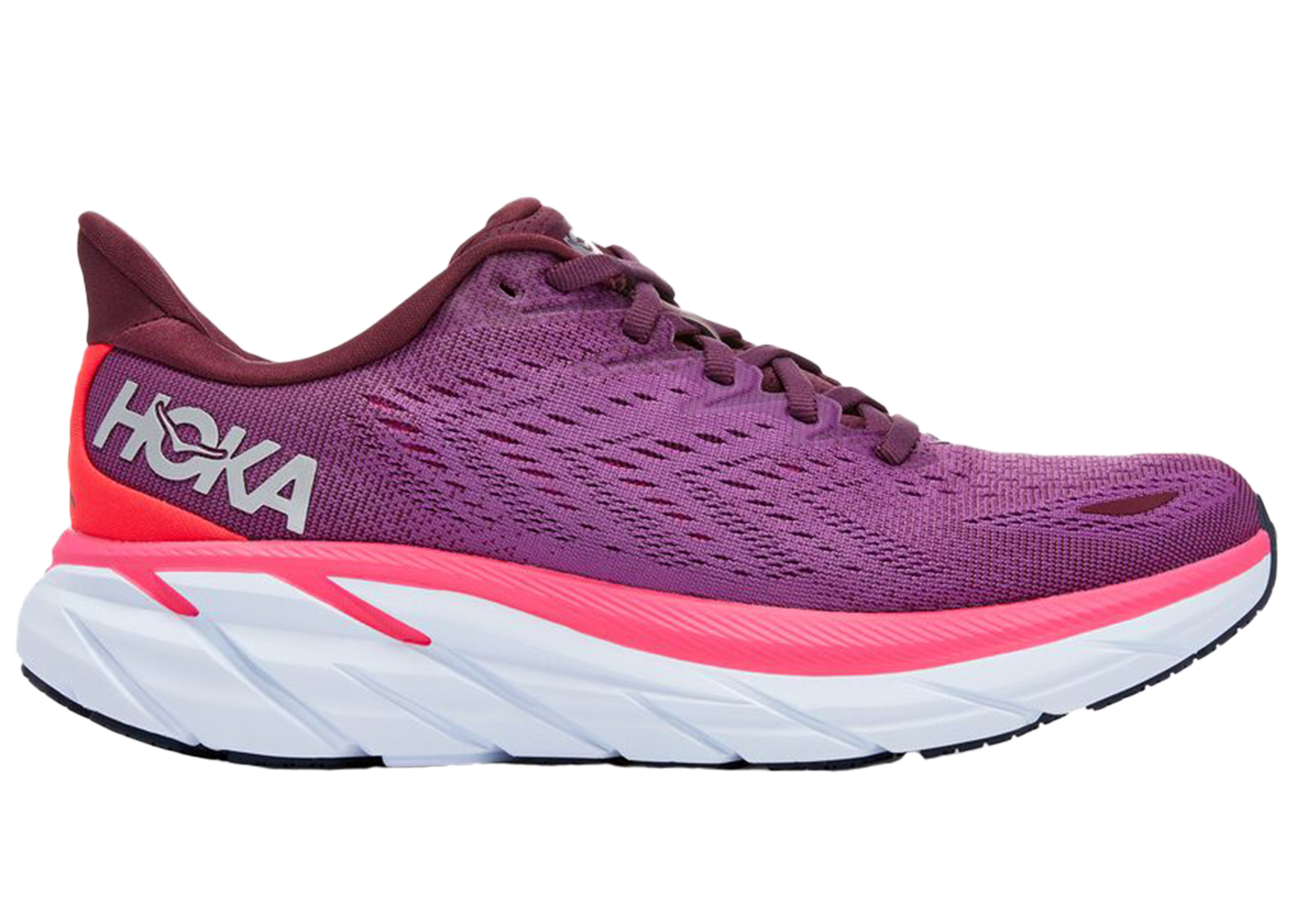 Hoka One One Clifton 8 Grape Wine Beautyberry (Women's) - vstockx