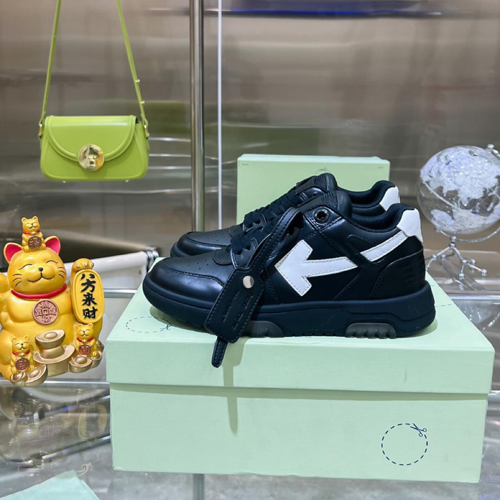 OFF-WHITE Out Of Office OOO Low Tops Black Gray White FW21 - vstockx