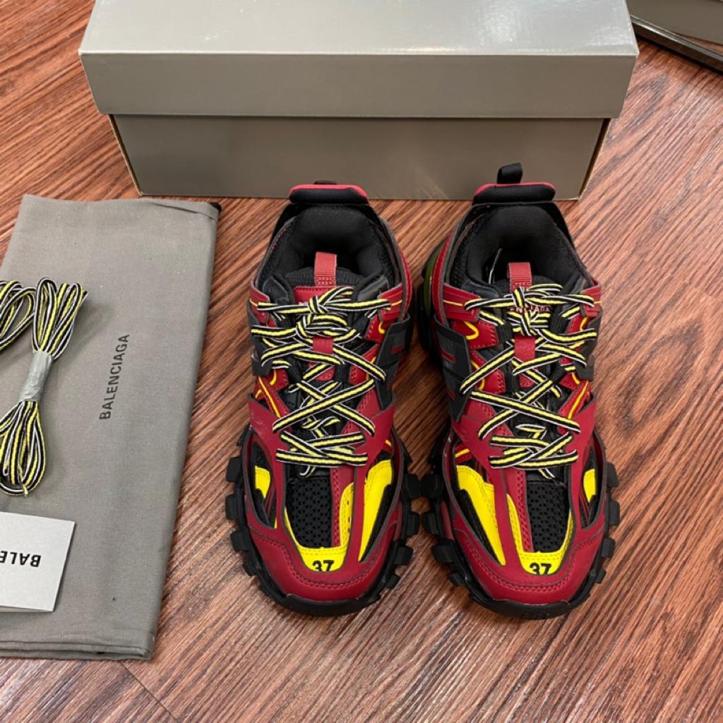 Balenciaga Track Trainers Burgundy Black - vstockx