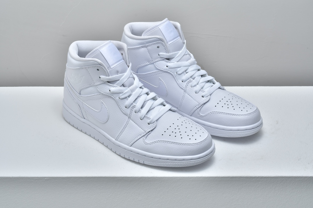 Jordan 1 Mid Triple White - vstockx