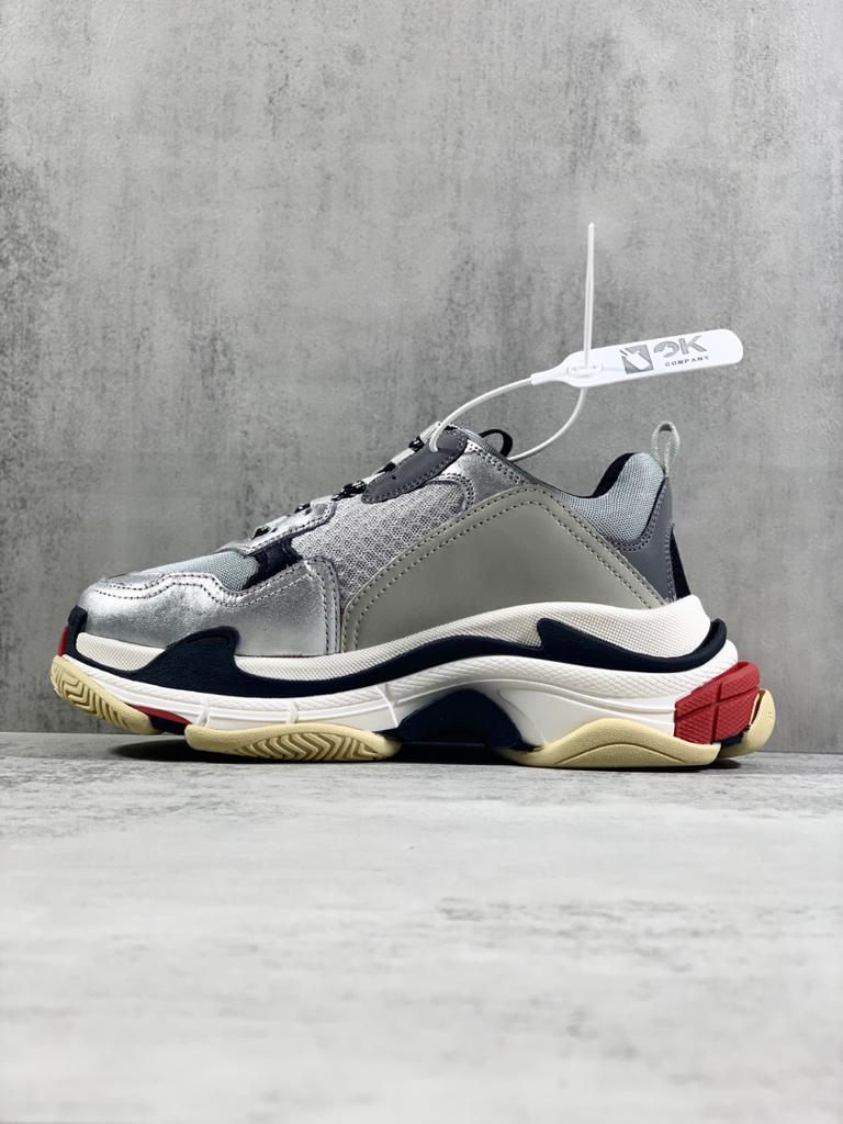 Balenciaga Triple S Silver Red (2018) - vstockx