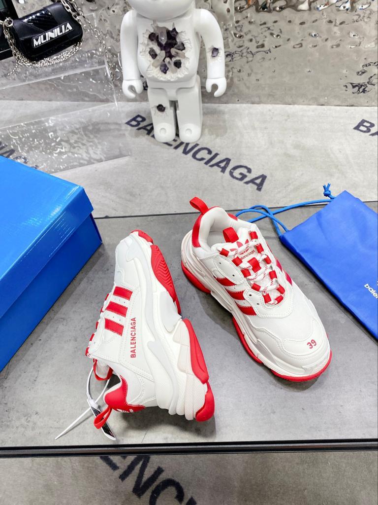 Balenciaga x adidas Triple S White Red - vstockx