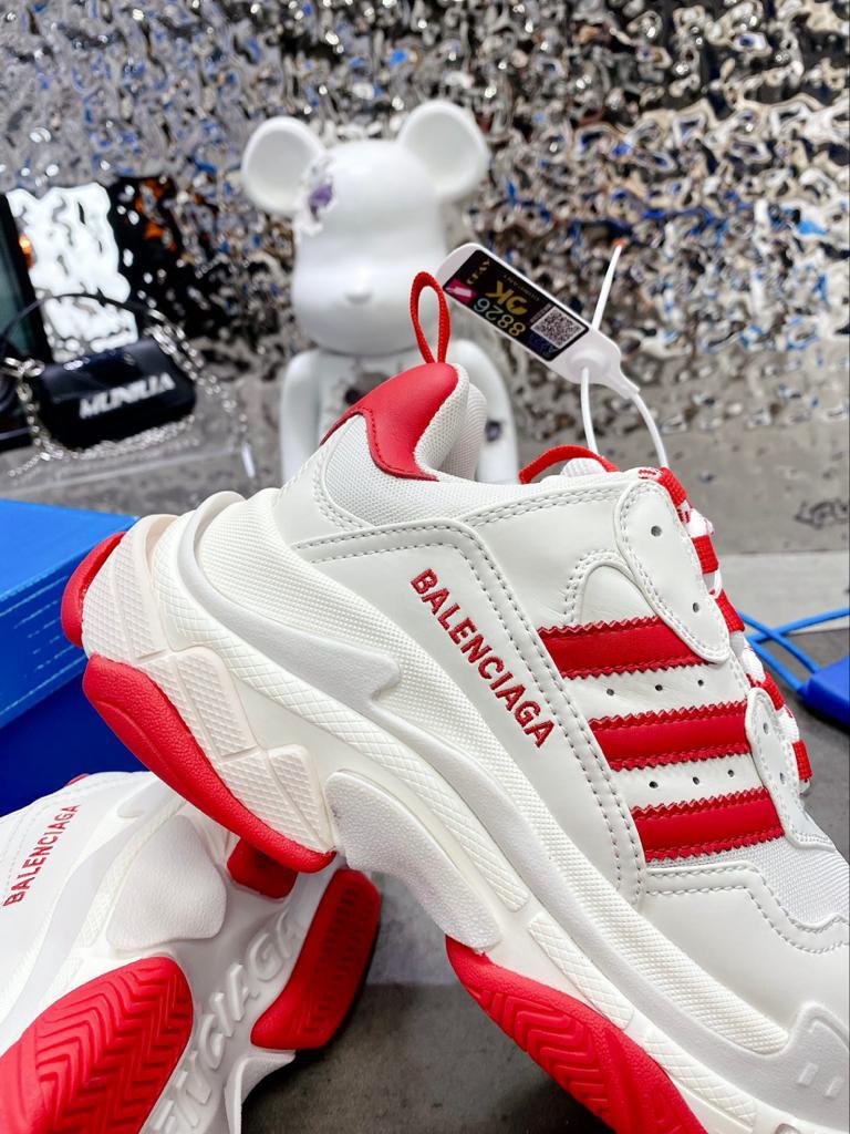 Balenciaga x adidas Triple S White Red - vstockx
