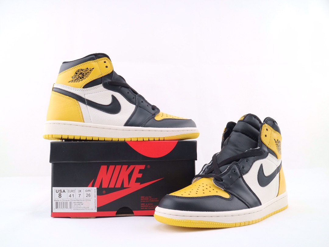 Jordan 1 Mid Yellow Toe Black - vstockx