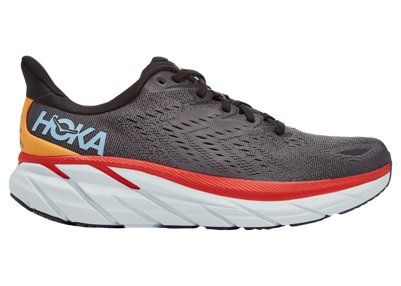 Hoka One One Clifton 8 Anthracite Castlerock Red (Wide) - vstockx