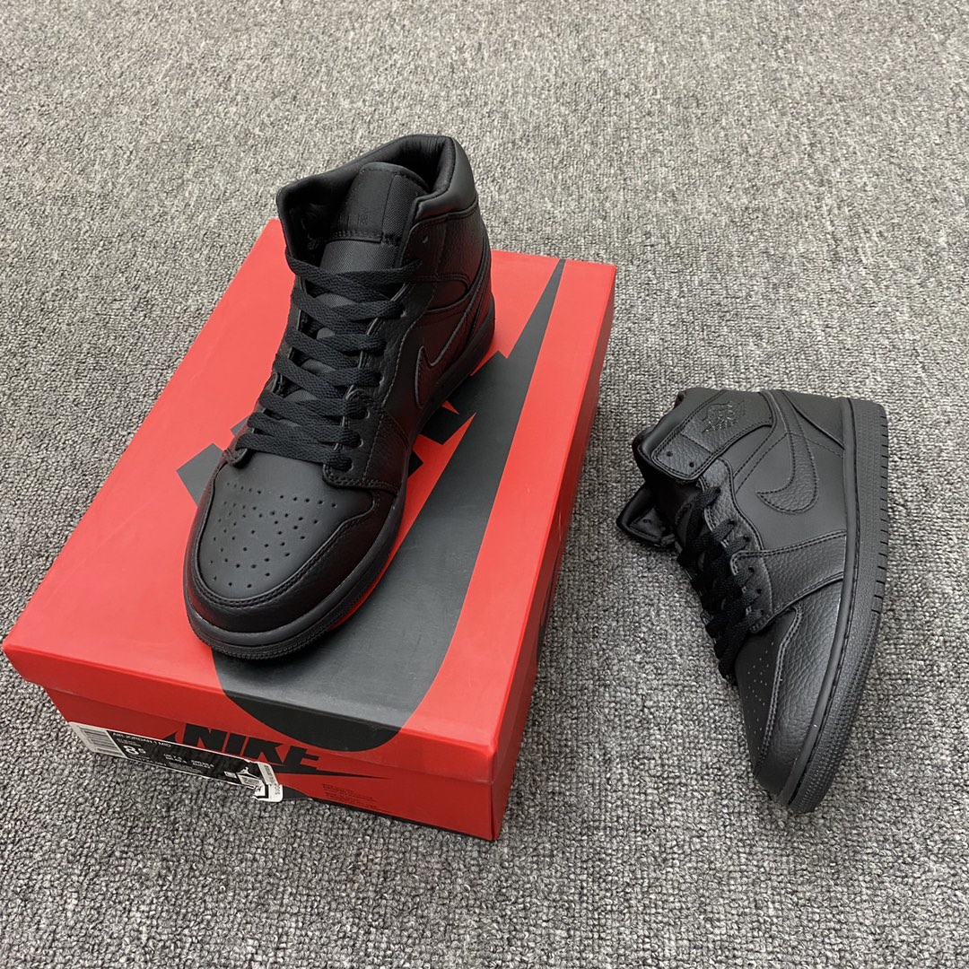 Jordan 1 Mid Triple Black - vstockx