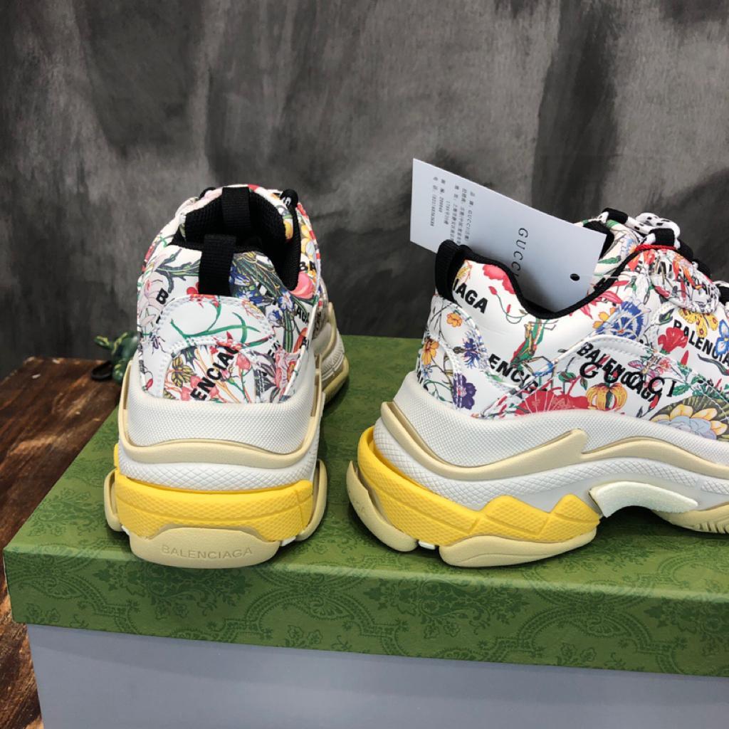 Gucci x Balenciaga The Hacker Project Triple S Flora Print - vstockx