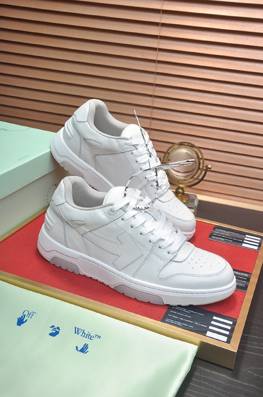 OFF-WHITE Out Of Office OOO Low Tops Triple White - vstockx