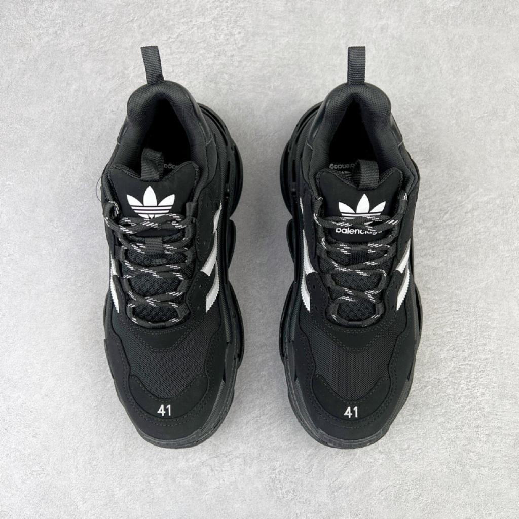 Balenciaga x adidas Triple S Black White - vstockx
