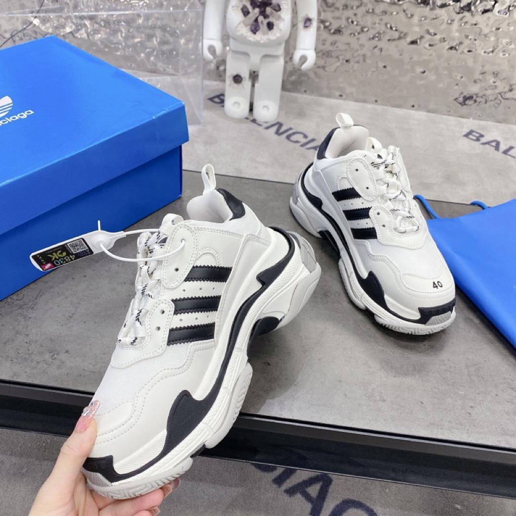 Balenciaga x adidas Triple S White Black - vstockx