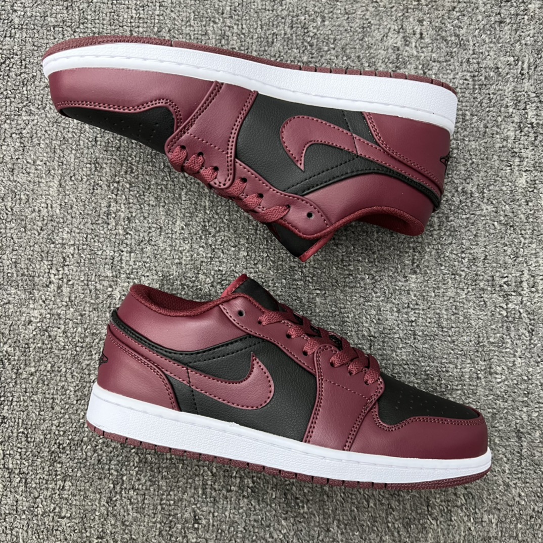 Jordan 1 Low Black Dark Beetroot (W) - vstockx