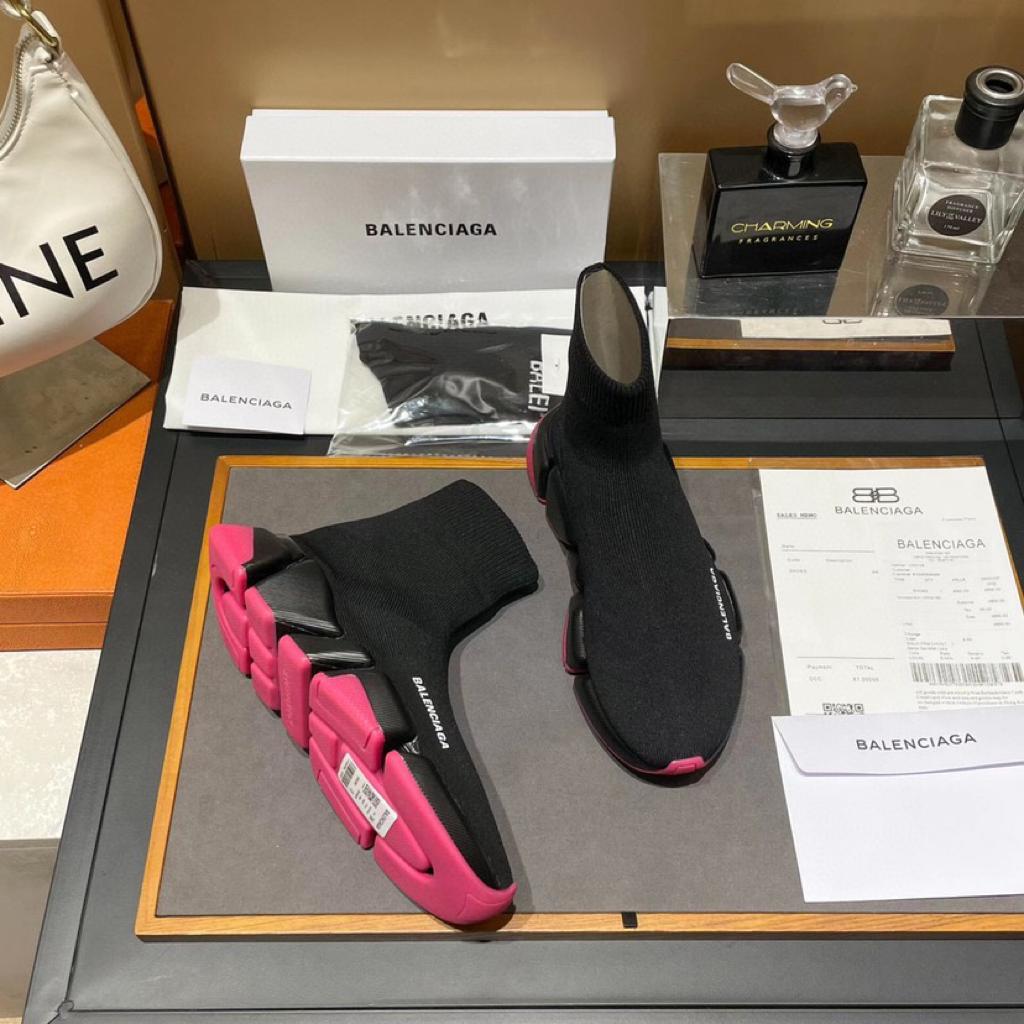 Balenciaga Speed 2.0 sneakers pink black - vstockx