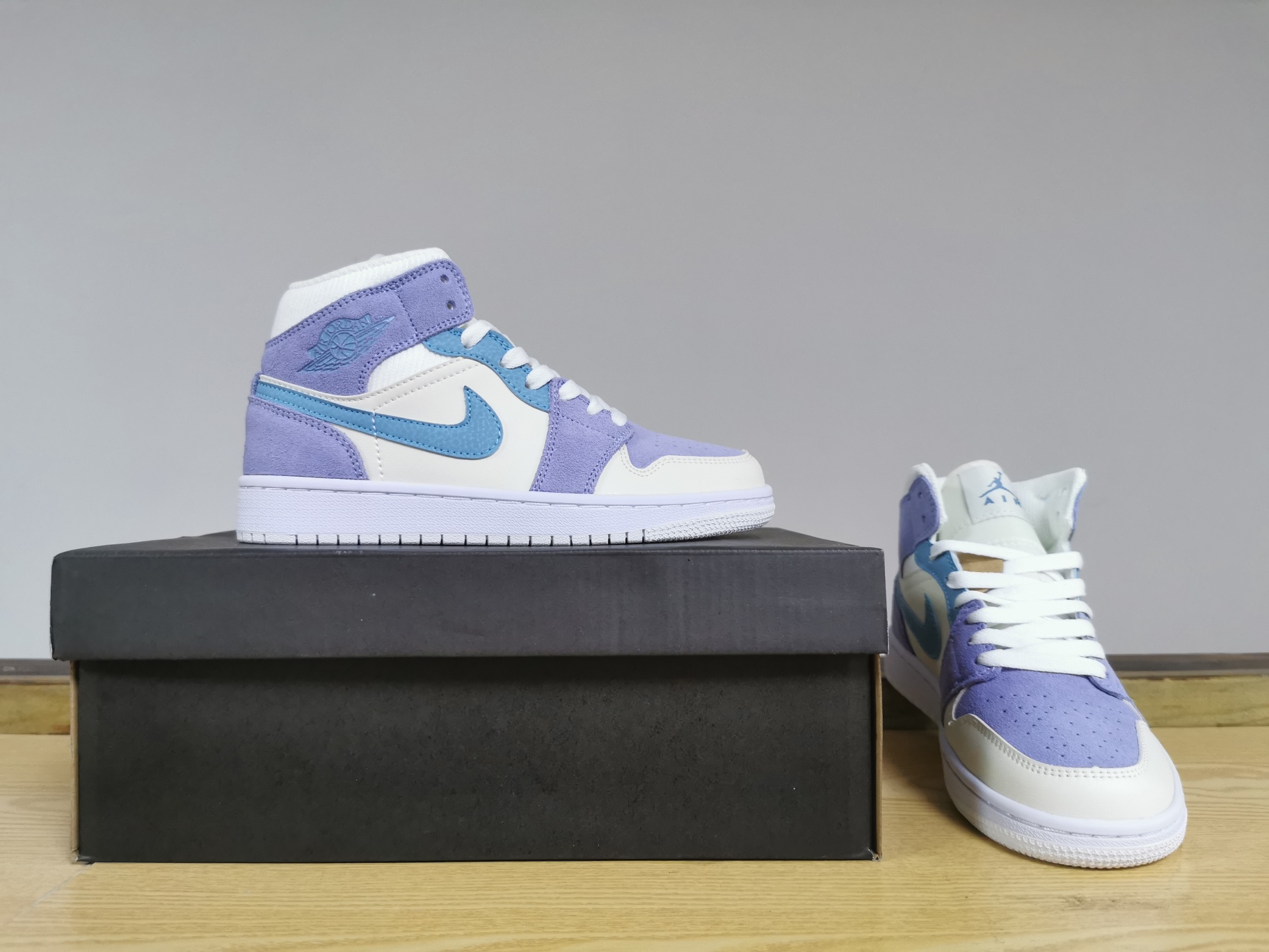 Jordan 1 Mid Purple Aqua - vstockx
