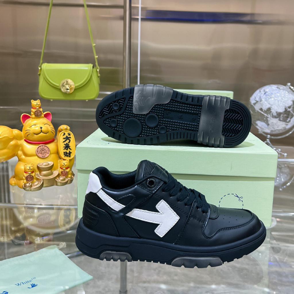 OFF-WHITE Out Of Office OOO Low Tops Black Gray White FW21 - vstockx