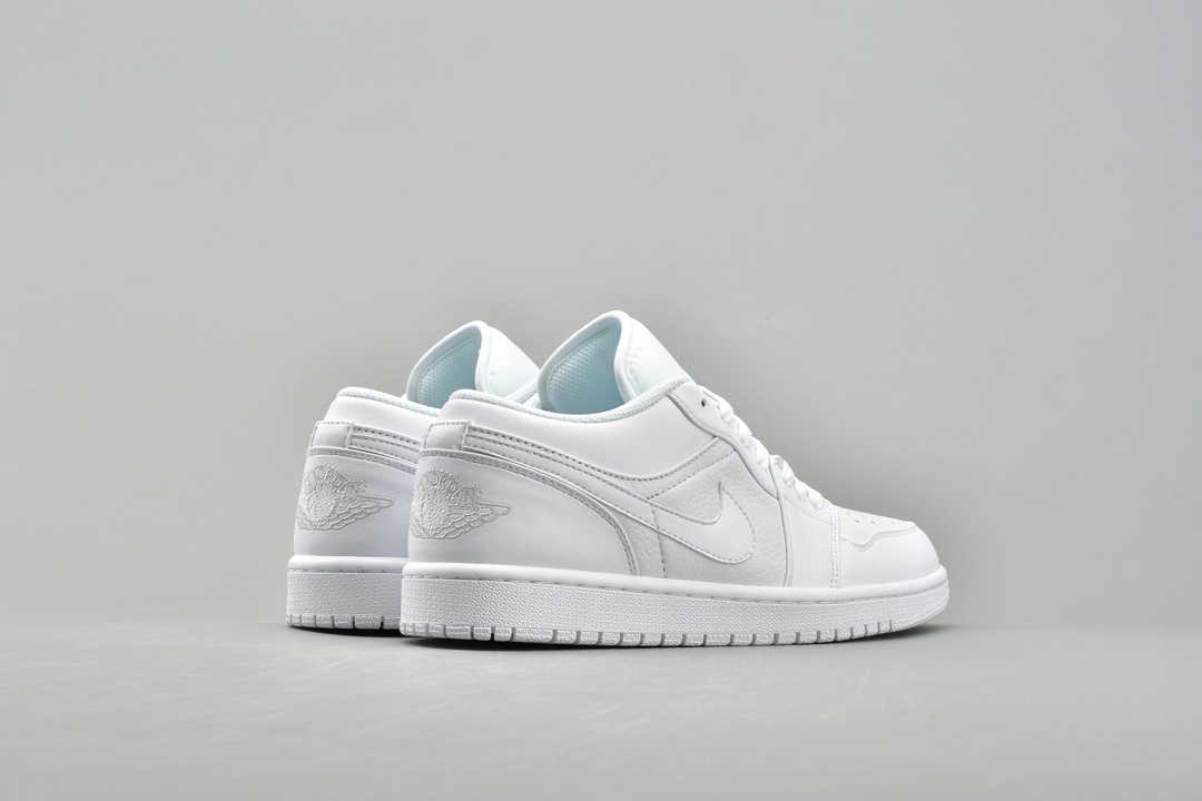 Jordan 1 Low Triple White Tumbled Leather - vstockx