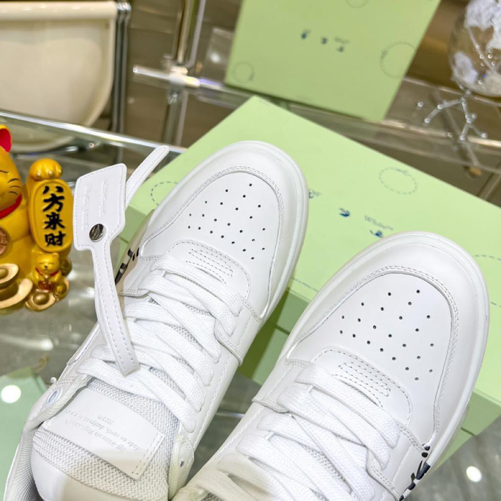 OFF-WHITE Out Of Office OOO Low Tops For Walking White Black - vstockx