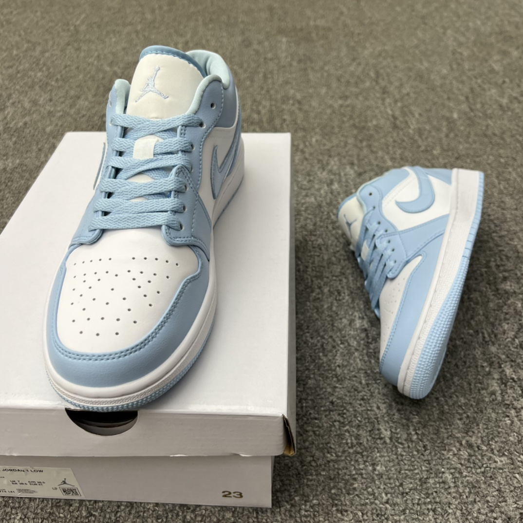 Jordan 1 Low White Ice Blue (Women's) - vstockx