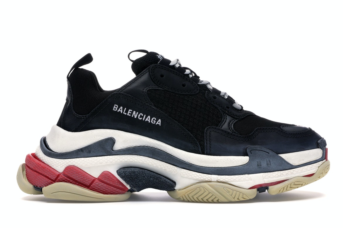 Balenciaga Triple S Black White Red (2018 Reissue) - vstockx