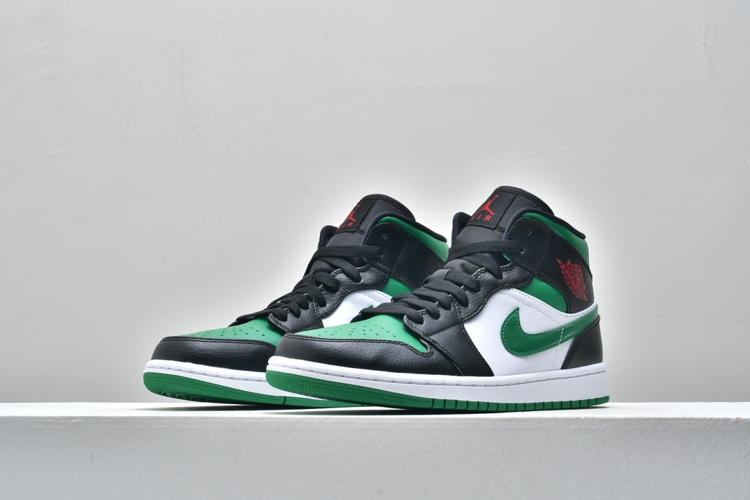Jordan 1 Mid Green Toe - vstockx