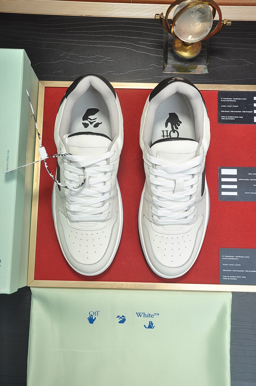 OFF-WHITE Out Of Office OOO 30 MM Low Tops Black White Blue - vstockx