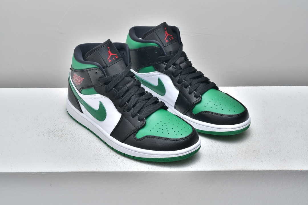Jordan 1 Mid Green Toe - vstockx