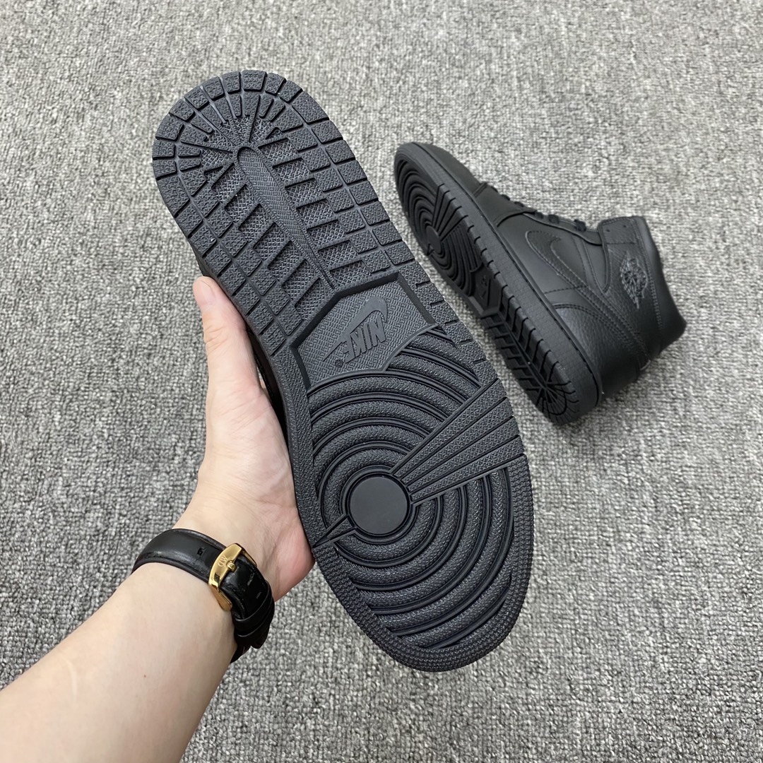 Jordan 1 Mid Triple Black - vstockx