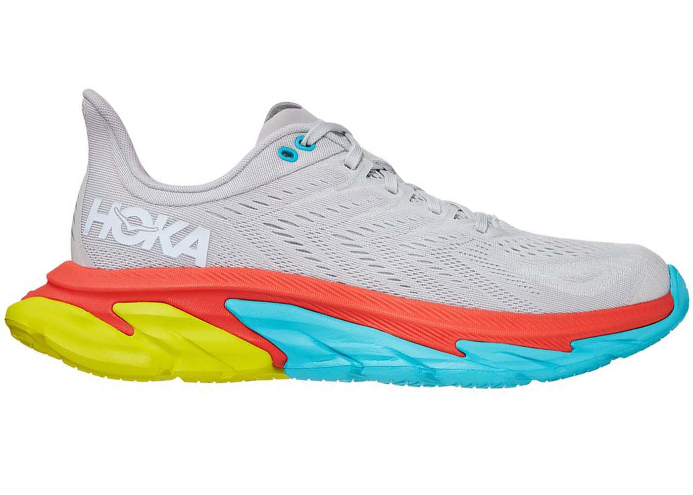 Hoka One One Clifton Edge Lunar Rock Cyan Red - vstockx