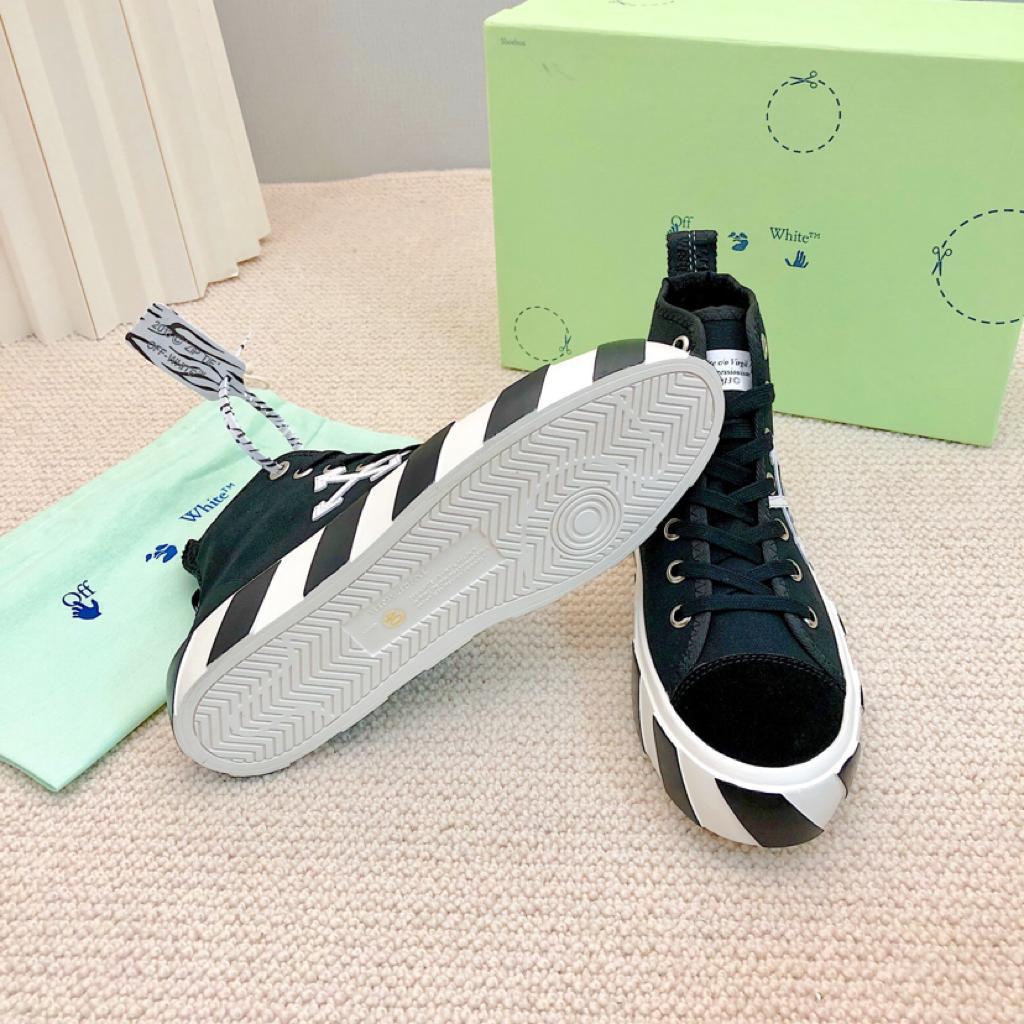 OFF-WHITE Vulcanized Mid Top Black White - vstockx