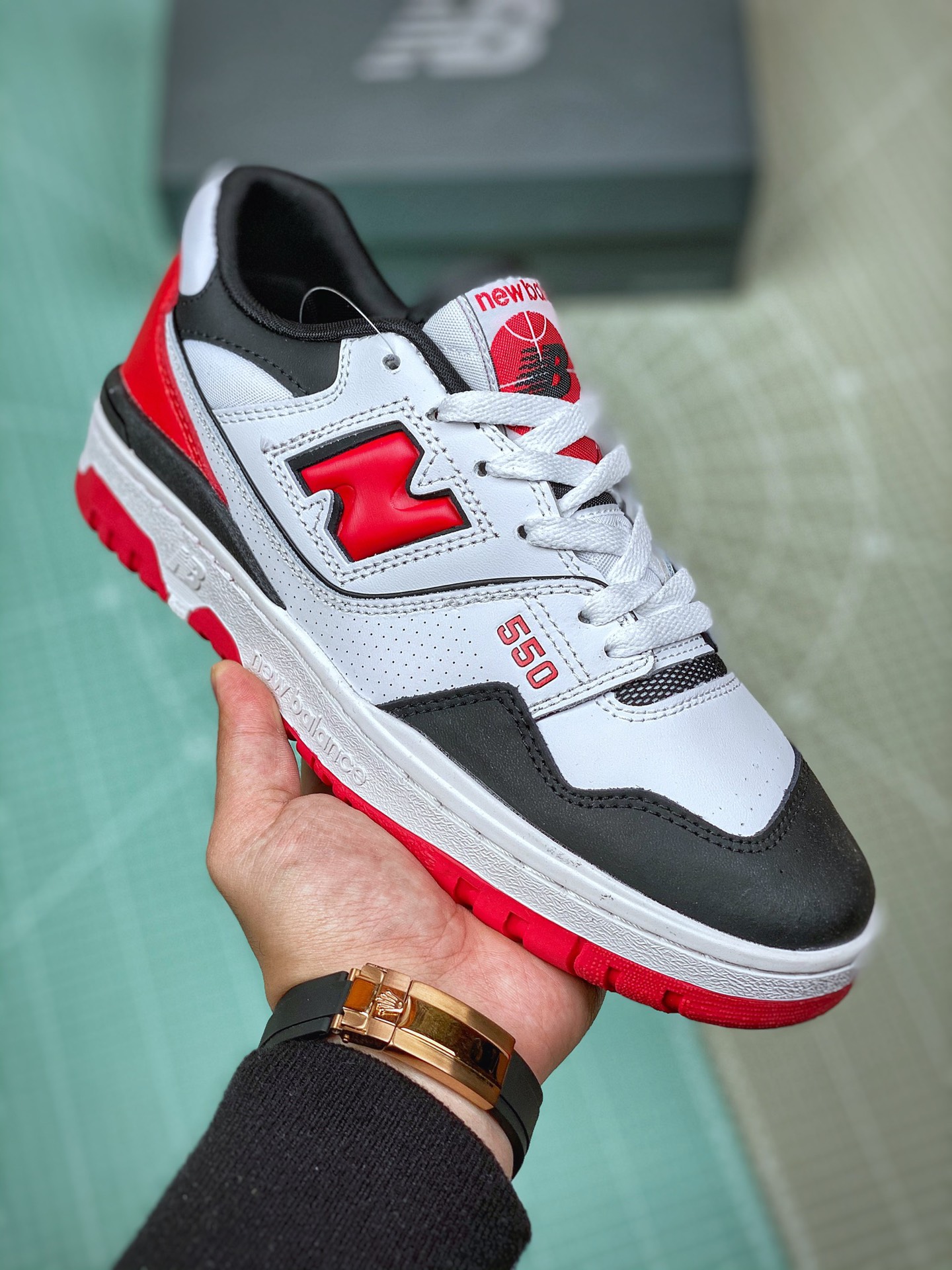 New Balance 550 White Red Black - vstockx
