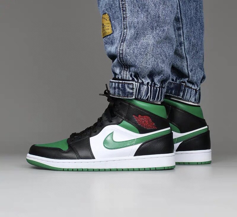 Jordan 1 Mid Green Toe - vstockx