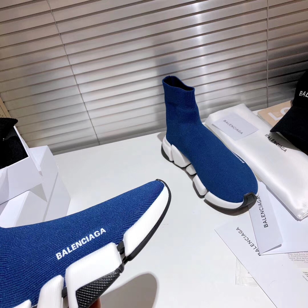 Balenciaga Speed 2.0 Dark Blue White Black - vstockx