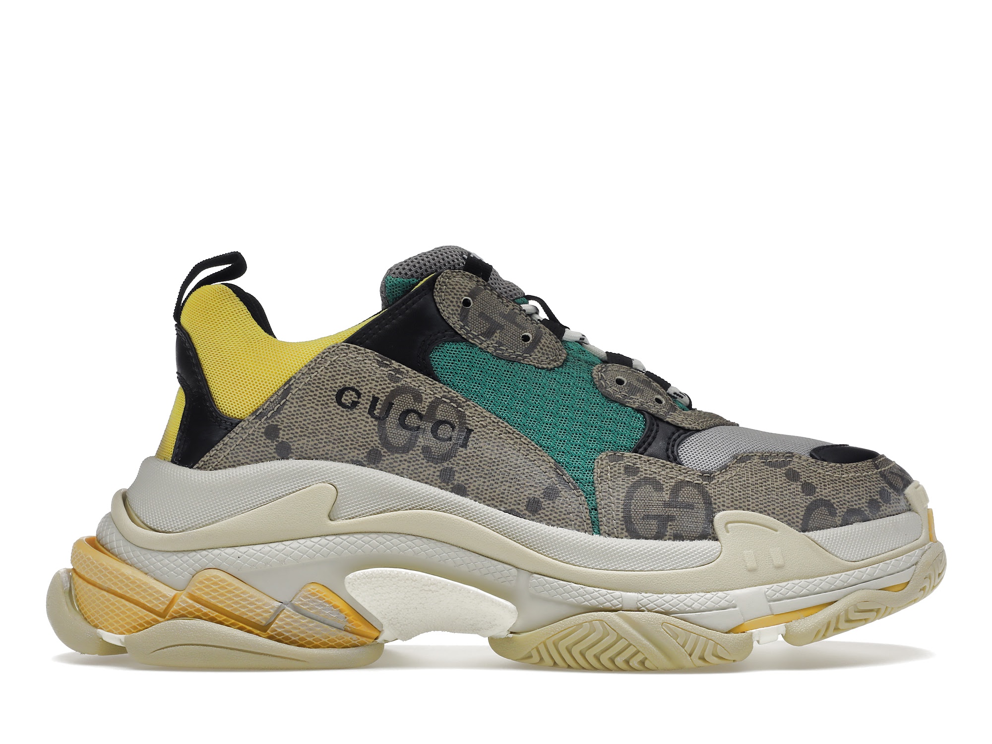 Gucci x Balenciaga The Hacker Project Triple S Beige Green Yellow - vstockx