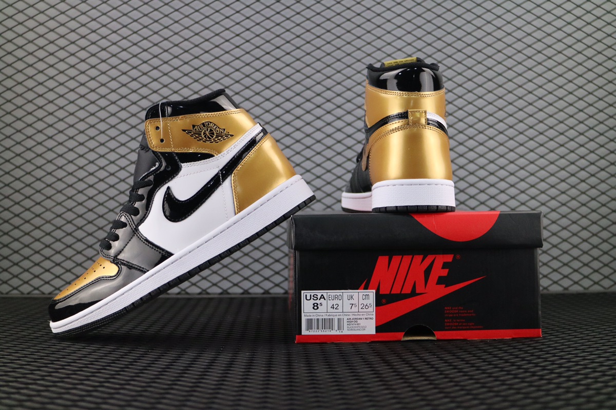 Jordan 1 Retro High NRG Patent Gold Toe - vstockx